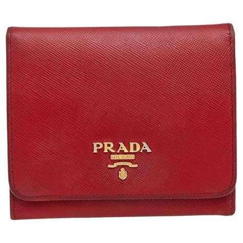 prada red saffiano leather wallet|authentic Prada saffiano leather wallet.